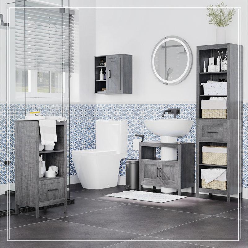 Ophelia & Co. kleankin Pedestal Sink Storage Cabinet, Bathroom Under ...